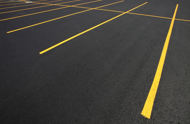 Freshly Painted Parking Lines